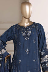Sada Bahar Stitched 3 Piece Luxury Emb Festive Vol-03 Suit-LEL3-MK-259-BLUE