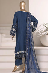 Sada Bahar Stitched 3 Piece Luxury Emb Festive Vol-03 Suit-LEL3-MK-259-BLUE