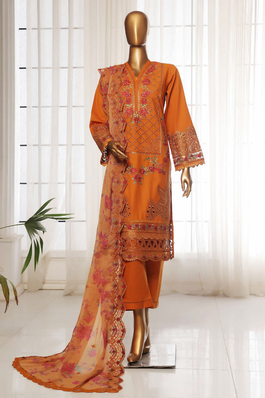 Sada Bahar Stitched 3 Piece Luxury Emb Spring Vol-03 Collection-LEL3-MK-37-Golden