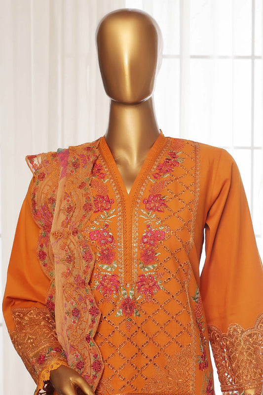 Sada Bahar Stitched 3 Piece Luxury Emb Spring Vol-03 Collection-LEL3-MK-37-Golden