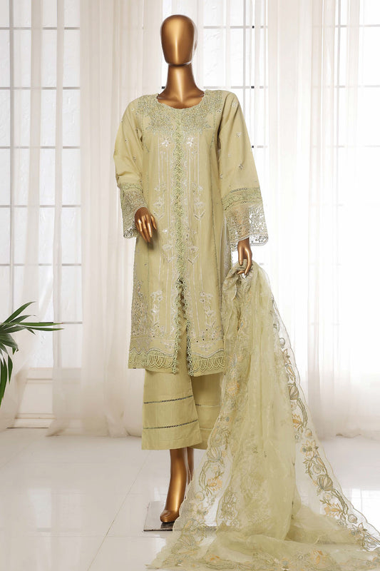 Sada Bahar Stitched 3 Piece Luxury Emb Spring Vol-03 Collection-LEL3-MK-38-Green