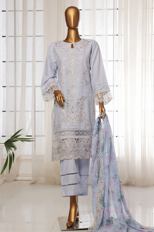 Sada Bahar Stitched 3 Piece Luxury Emb Spring Vol-03 Collection-LEL3-MK-39-Sky