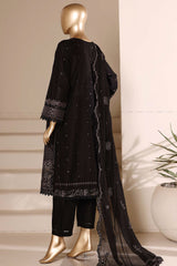Sada Bahar Stitched 3 Piece Luxury Emb Festive Vol-04 Suit-LEL4-MK-253-BLACK