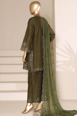 Sada Bahar Stitched 3 Piece Luxury Emb Festive Vol-05 Suit-LEL5-MK-259-GREEN