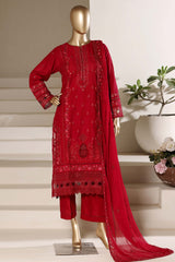 Sada Bahar Stitched 3 Piece Luxury Emb Festive Vol-06 Suit-LEL6-MK-2512-RED