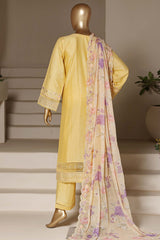 Sada Bahar Stitched 3 Piece Luxury Emb Festive Vol-06 Suit-LEL6-MK-2515-YELLOW