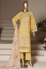 Sada Bahar Stitched 3 Piece Luxury Emb Festive Vol-06 Suit-LEL6-MK-2515-YELLOW