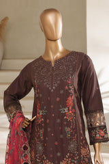 Sada Bahar Stitched 3 Piece Luxury Emb Spring Vol-07 Collection'2025-LEL6-MK-51-Mehndi