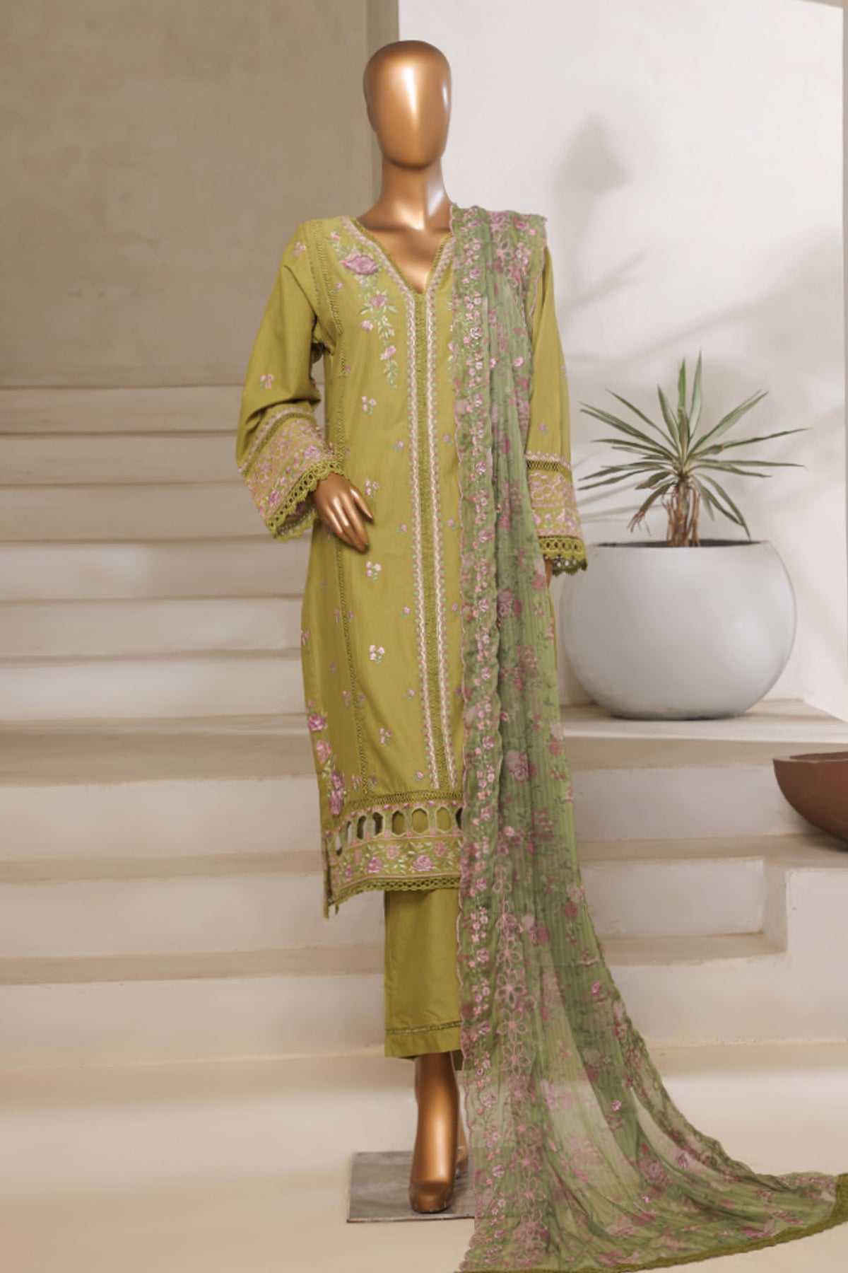 Sada Bahar Stitched 3 Piece Luxury Emb Spring Vol-06 Collection'2025-LEL6-MK-48-Green