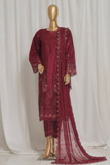 Sada Bahar Stitched 3 Piece Luxury Emb Rod Silk Vol-01 Collection'2024-LEV-04-Maroon