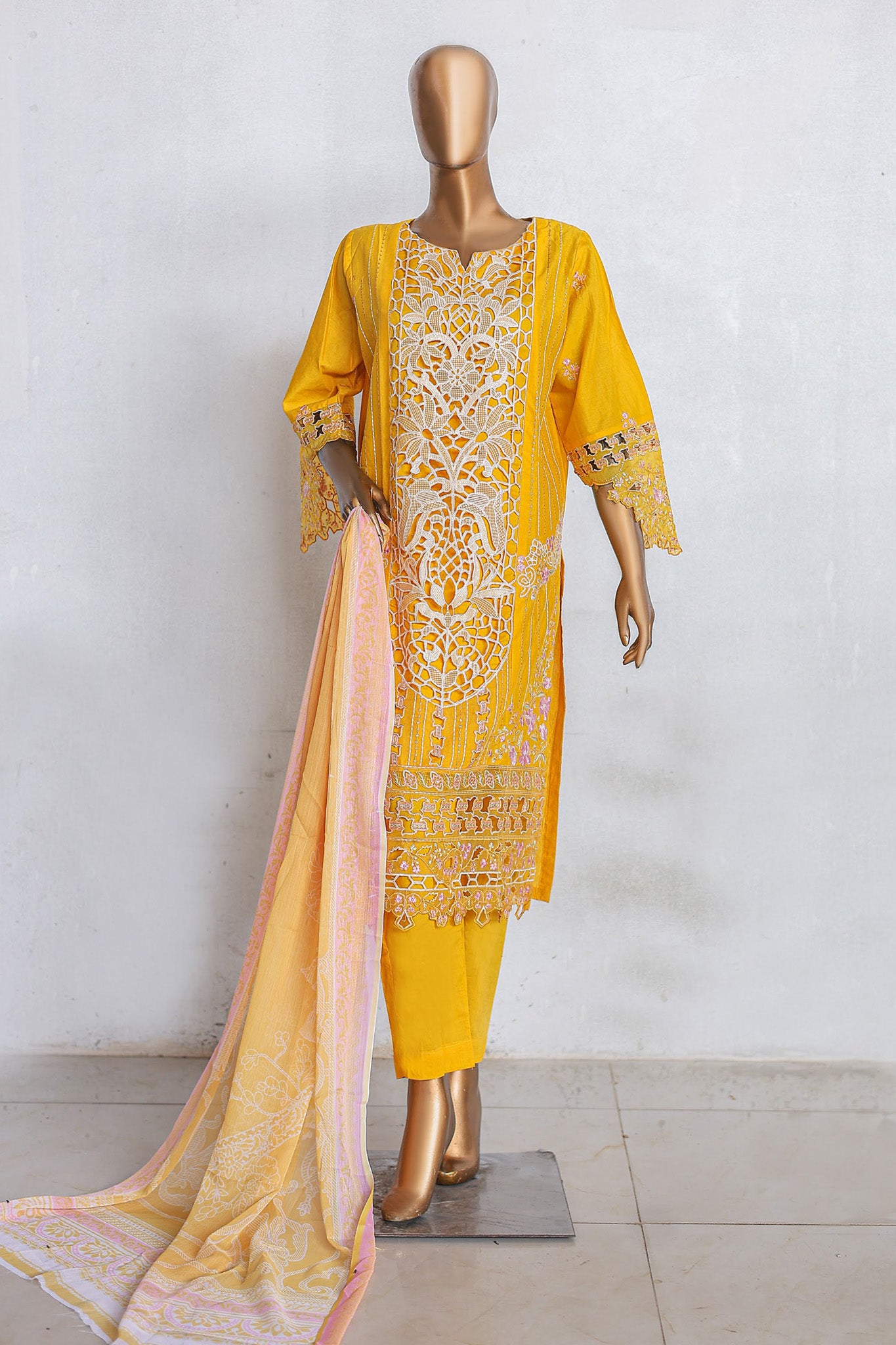 Bin Saeed Stitched 3 Piece Luxury Emb Cotton Vol-03 Collection'2024