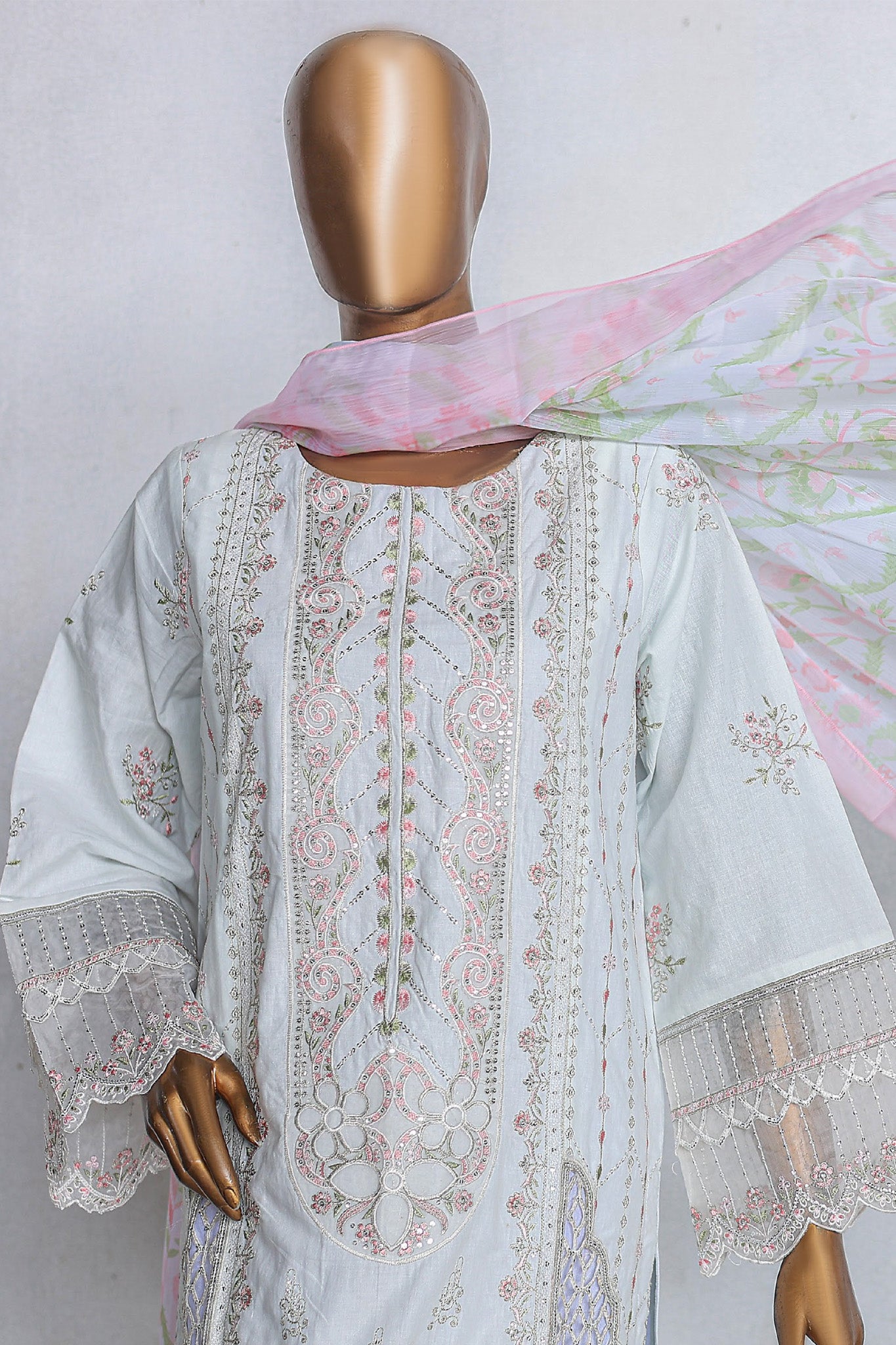 Bin Saeed Stitched 3 Piece Luxury Emb Cotton Vol-03 Collection'2024