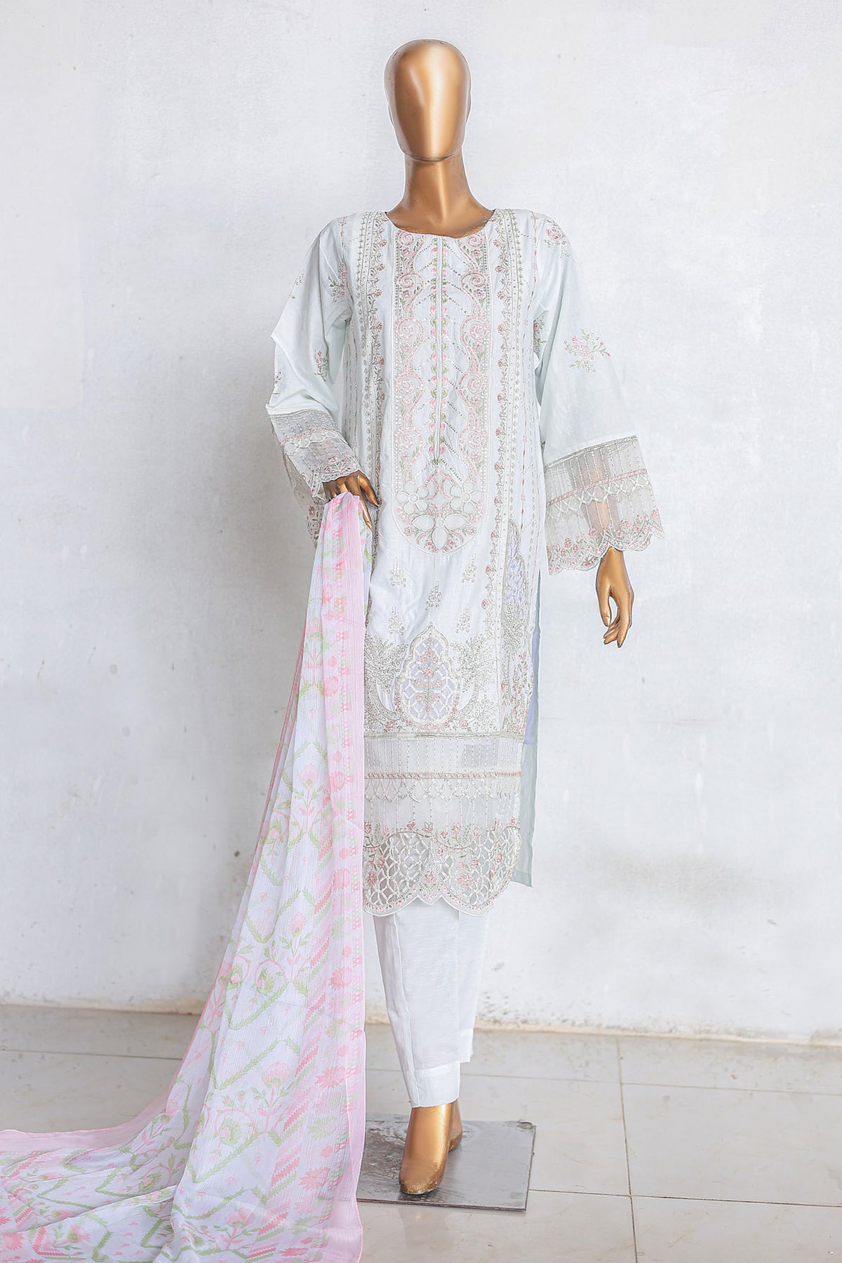 Bin Saeed Stitched 3 Piece Luxury Emb Cotton Vol-03 Collection'2024