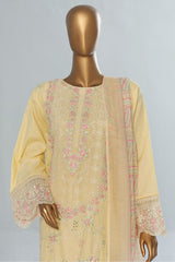 Bin Saeed Stitched 3 Piece Luxury Emb Cotton Vol-04 Collection'2024-LF-1149-Cream