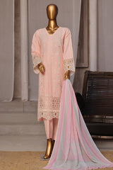 Bin Saeed Stitched 3 Piece Luxury Emb Cotton Vol-05 Collection'2024-LF-1193-Pink