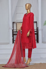 Bin Saeed Stitched 3 Piece Exclusive Luxury Cotton Vol-06 Collection'2024-LF-1269-Red