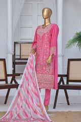 Bin Saeed Stitched 3 Piece Exclusive Luxury Cotton Vol-06 Collection'2024-LF-1270-Magenta