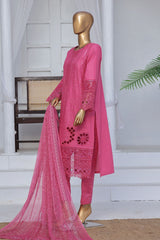 Bin Saeed Stitched 3 Piece Exclusive Luxury Cotton Vol-06 Collection'2024-LF-1271-Magenta