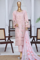 Bin Saeed Stitched 3 Piece Exclusive Luxury Cotton Vol-06 Collection'2024-LF-1272-Pink