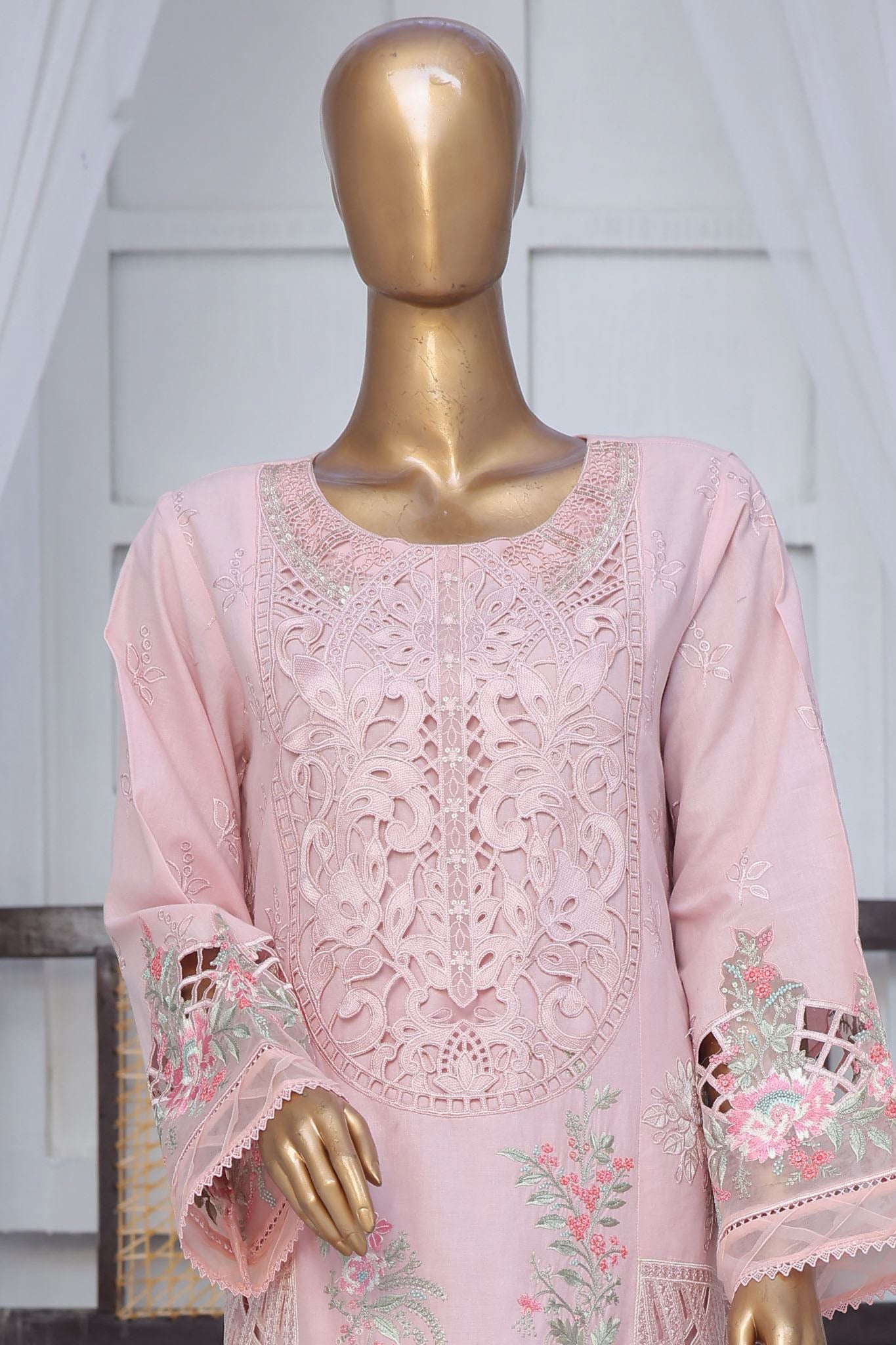 Bin Saeed Stitched 3 Piece Exclusive Luxury Cotton Vol-06 Collection'2024-LF-1272-Pink