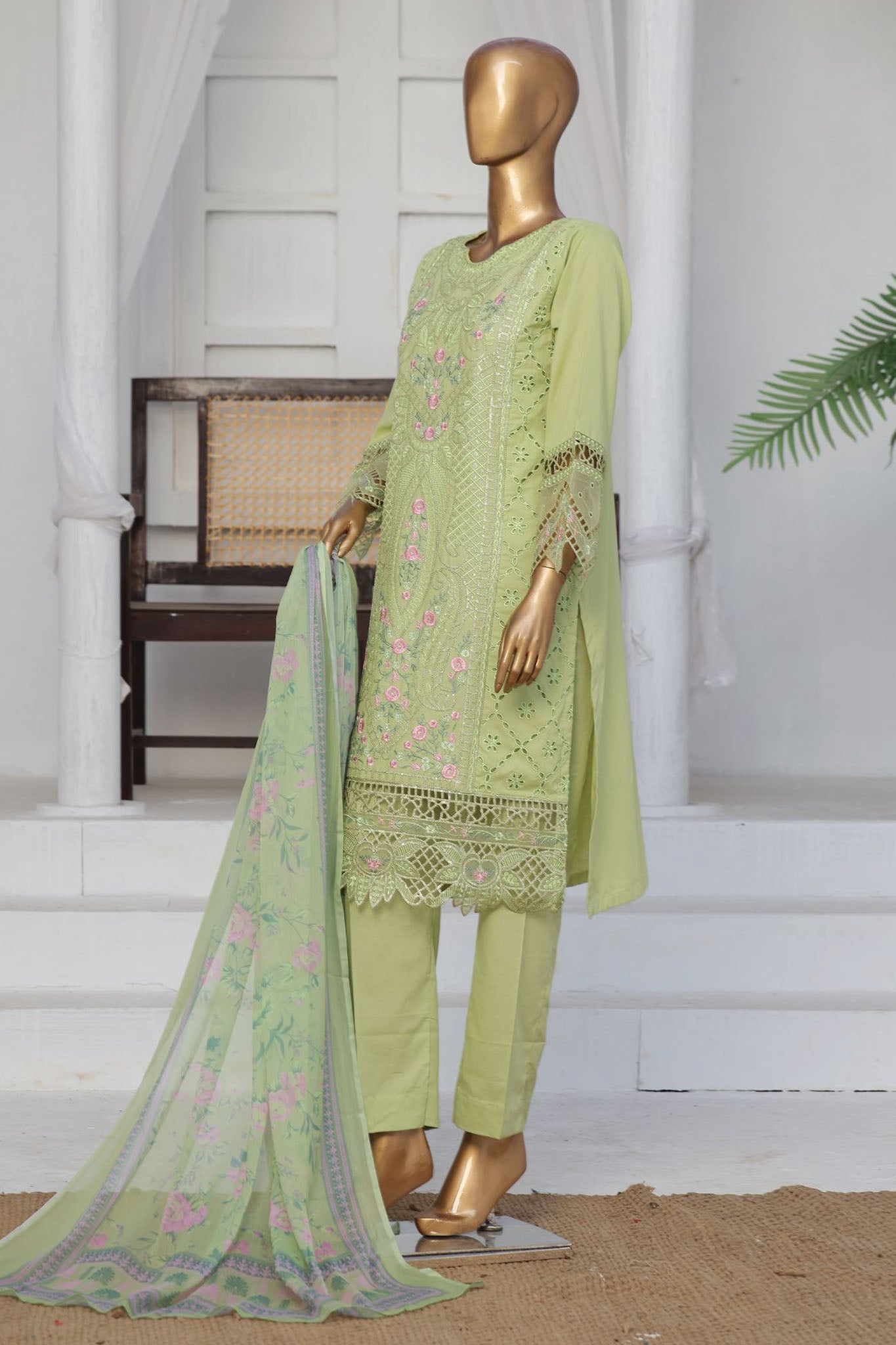 Bin Saeed Stitched 3 Piece Exclusive Luxury Cotton Vol-06 Collection'2024-LF-1273-Pista