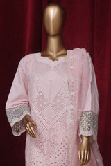 Bin Saeed Stitched 3 Piece Emb Luxury Plain Cotton Vol-02 Collection-LF-1663-Pink