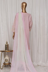 Bin Saeed Stitched 3 Piece Luxury Plain Cotton Vol-03 Collection-LF-1718-Pink