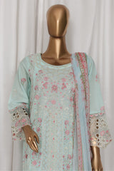 Bin Saeed Stitched 3 Piece Luxury Plain Cotton Vol-03 Collection-LF-1719-Ferozi