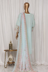 Bin Saeed Stitched 3 Piece Luxury Plain Cotton Vol-03 Collection-LF-1719-Ferozi