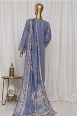 Bin Saeed Stitched 3 Piece Luxury Plain Cotton Vol-03 Collection-LF-1723-Purple