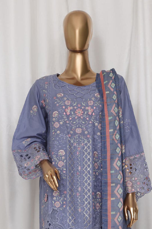 Bin Saeed Stitched 3 Piece Luxury Plain Cotton Vol-03 Collection-LF-1723-Purple