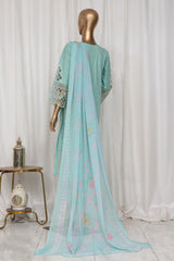 Bin Saeed Stitched 3 Piece Luxury Plain Cotton Vol-03 Collection-LF-1727-Sea Green