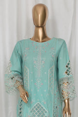 Bin Saeed Stitched 3 Piece Luxury Plain Cotton Vol-03 Collection-LF-1727-Sea Green