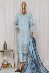 Bin Saeed Stitched 3 Piece Luxury Plain Cotton Vol-03 Collection-LF-1728-Sky Blue