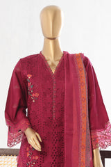 Bin Saeed Stitched 3 Piece Luxury Plain Cotton Vol-03 Collection-LF-1729-Magenta