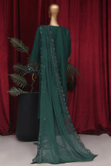 Bin Saeed Stitched 3 Piece Luxury Plain Emb Cotton Vol-03 Collection-LF-1802-Green