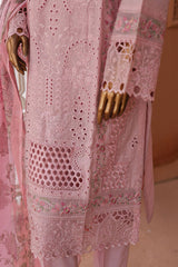 Bin Saeed Stitched 3 Piece Luxury Emb Lawn Collection'2024-LF-649-Pink