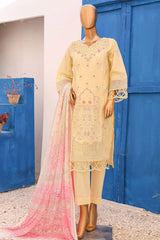 Dastaan By Bin Saeed Stitched 3 Piece Emb Lawn Collection'2024-LF-764-Yellow