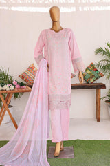 Bin Saeed Stitched 3 Piece Luxury Emb Lawn Vol-02 Collection'2024-LF-977-Pink