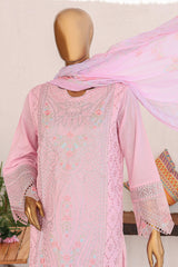 Bin Saeed Stitched 3 Piece Luxury Emb Lawn Vol-02 Collection'2024-LF-977-Pink