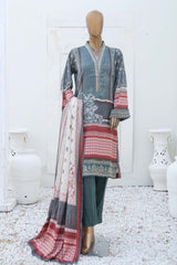 Bin Saeed Stitched 3 Piece Embroidered Linen Collection'2023-LIN-5962-Green