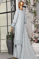 Sada Bahar Stitched 3 Piece Lawnkari Cross Slub Lawn Collection'2024-LK-07-Grey