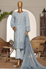 Sada Bahar Stitched 3 Piece Lawnkari Emb Lawn Collection'2024-LKK-06-Grey
