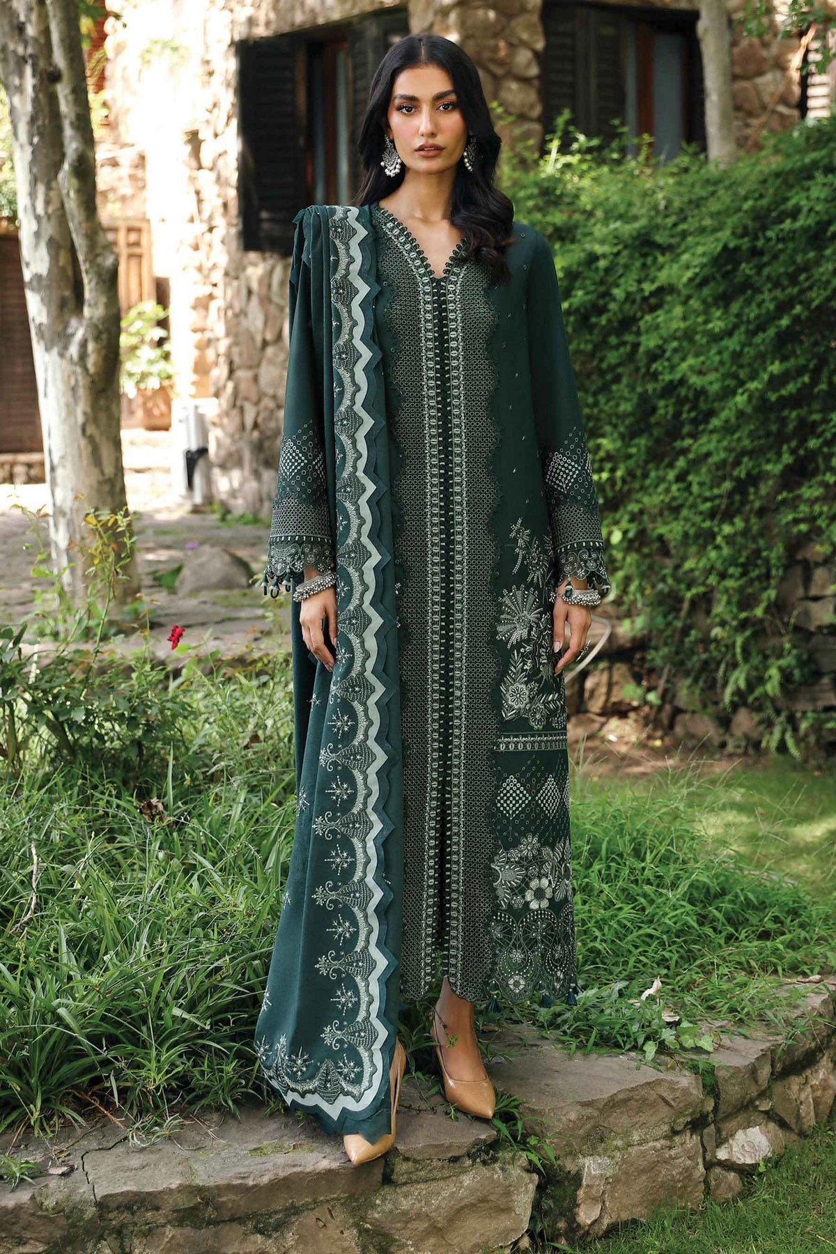 Qlinekari By Qalamkar Unstitched 3 Piece Emb Linen Collection'2024-LM-05-Ailis