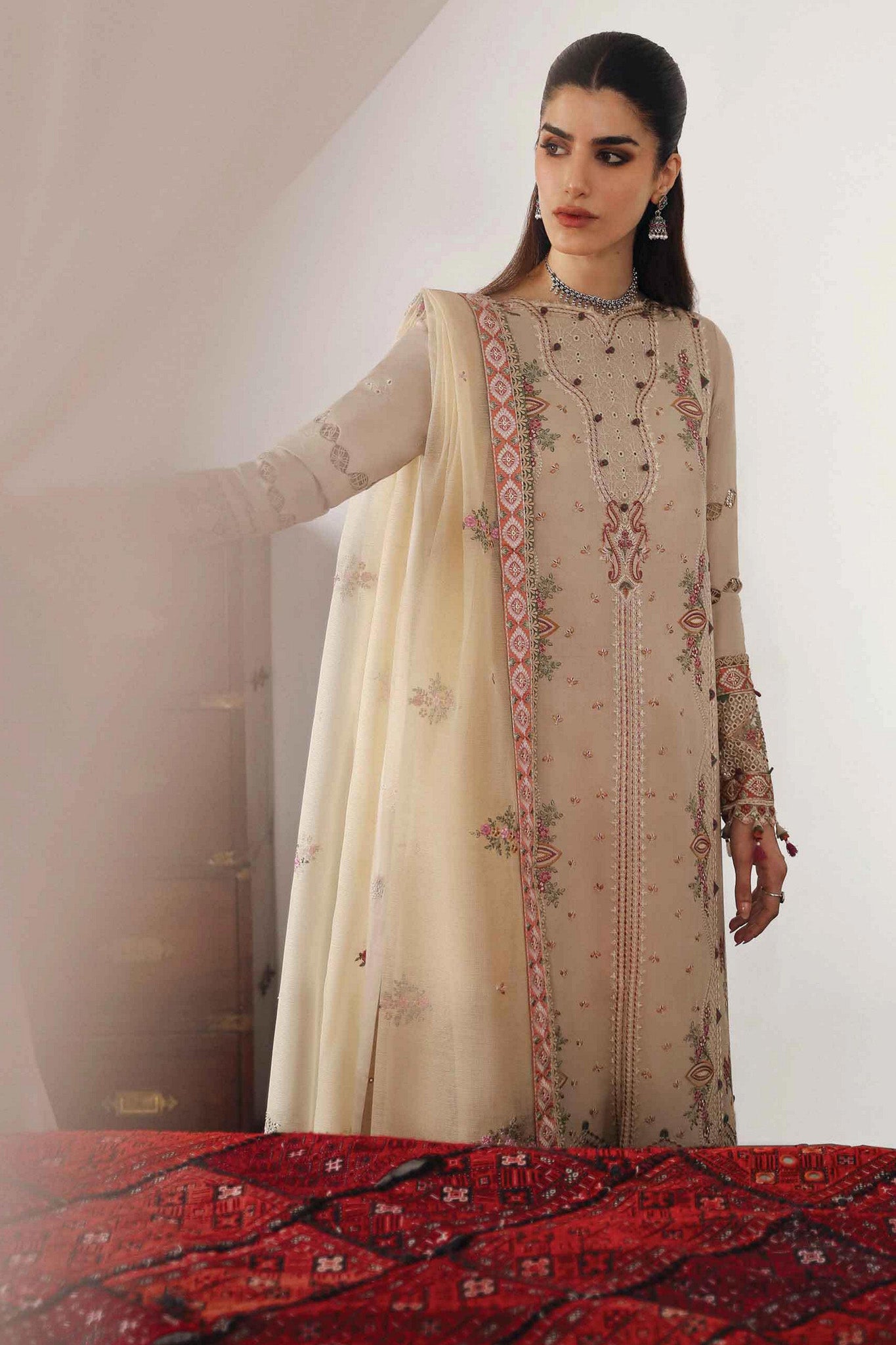 Qlinekari By Qalamkar Unstitched 3 Piece Emb Linen Collection'2024-LM-11-Zia