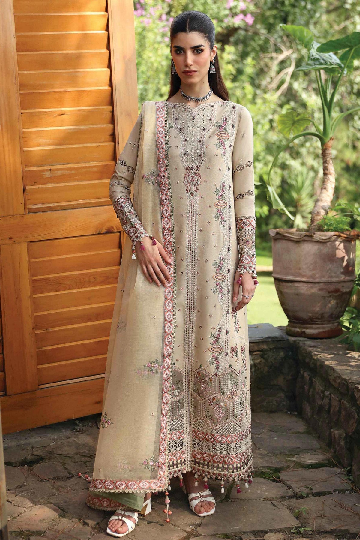 Qlinekari By Qalamkar Unstitched 3 Piece Emb Linen Collection'2024-LM-11-Zia