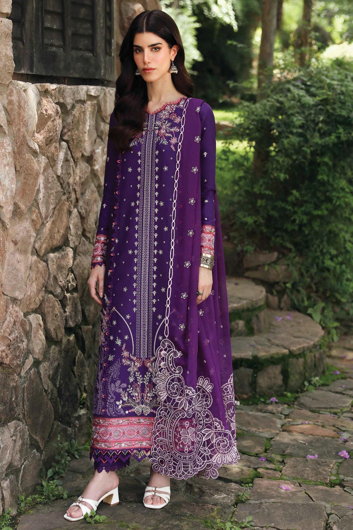 Qlinekari By Qalamkar Unstitched 3 Piece Emb Linen Collection'2024-LM-15-Eimera