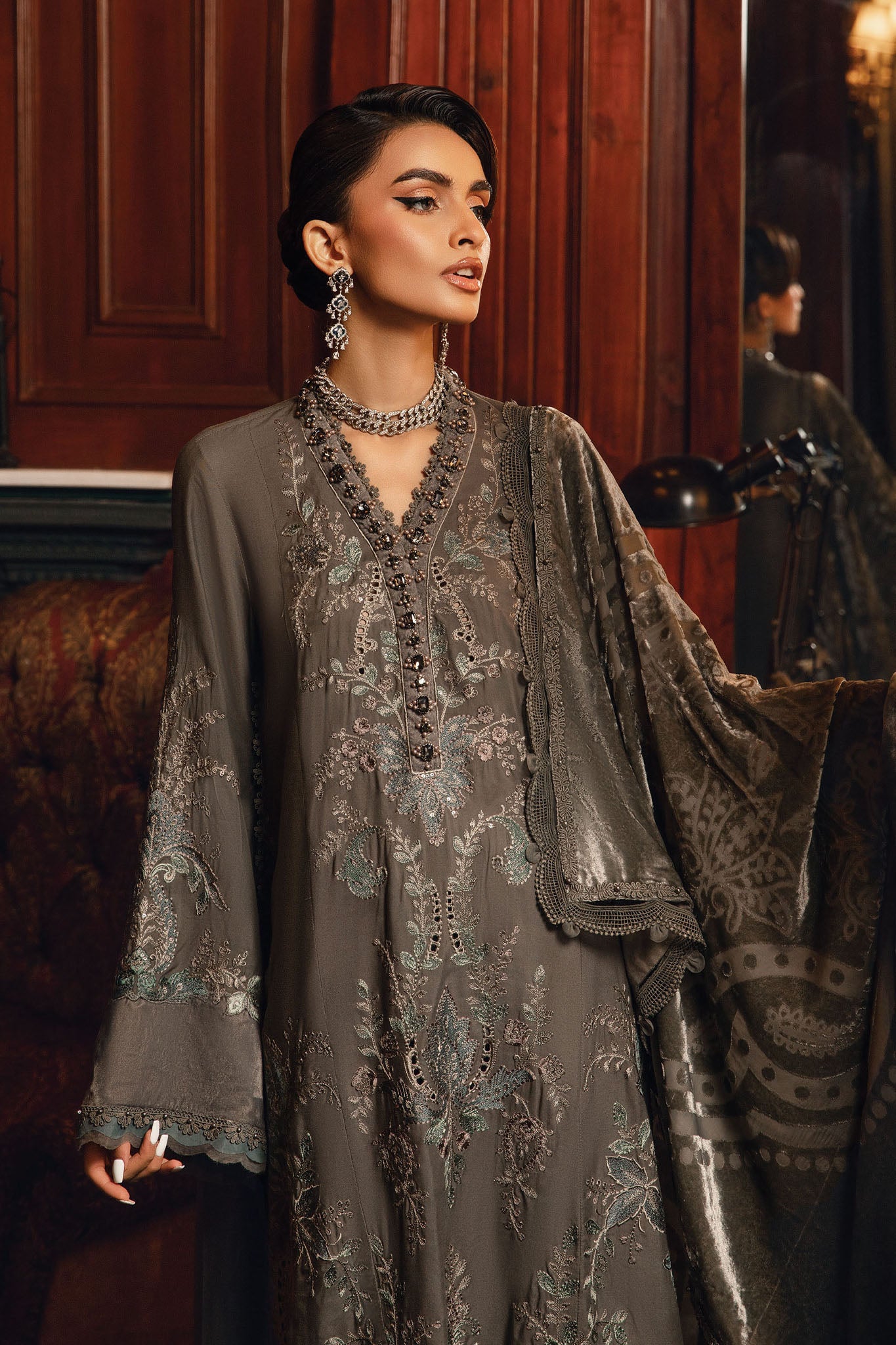 Maria B Unstitched 3 Piece Winter Luxe Collection'2024-LN-1209