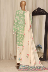 Sada Bahar Stitched 3 Piece Linen Prints Winter Suit-LN-PR-6021-Sage Green