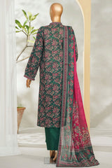 Bin Saeed Stitched 3 Piece Exclusive Printed Lawn Vol-01 Suit-LSM-2609 GREEN